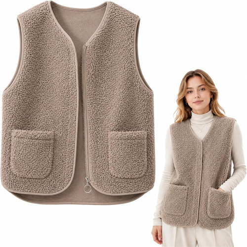Teddy fleece weste - fleece,