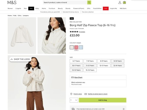 Mädchen borg halber - m&s,