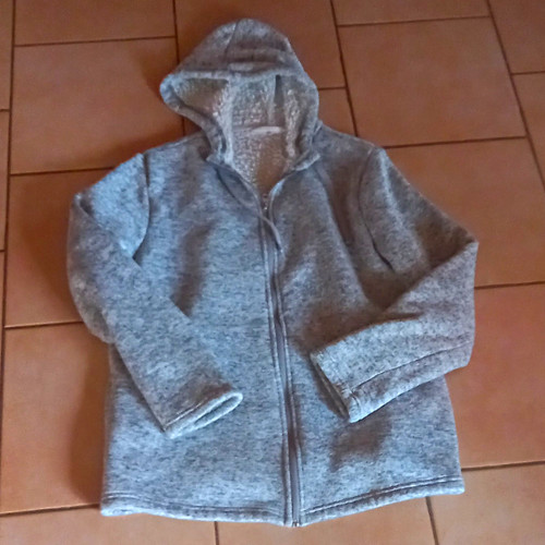 Fleecejacke grau melliert - , mit