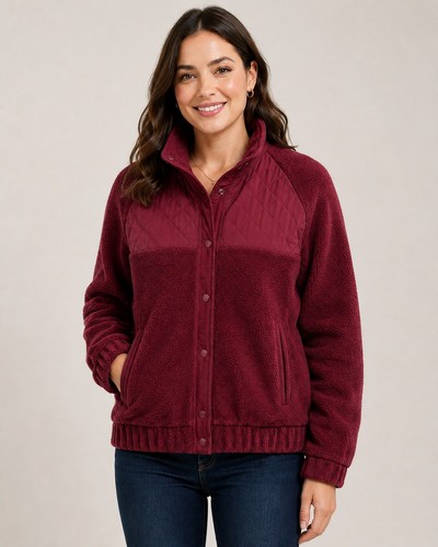 Damen teddyfleece jacke mit - teddyfleece-jacke,