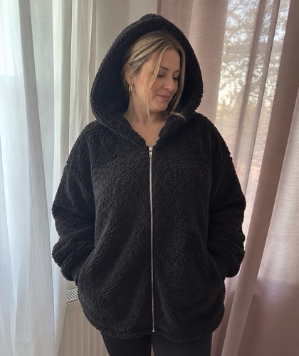 Damen teddyjacke 3xl schwarz - damen,
