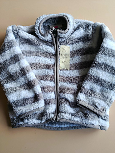 Teddyfleecejacke grau weiß - teddyfleecejacke, grau/weiß