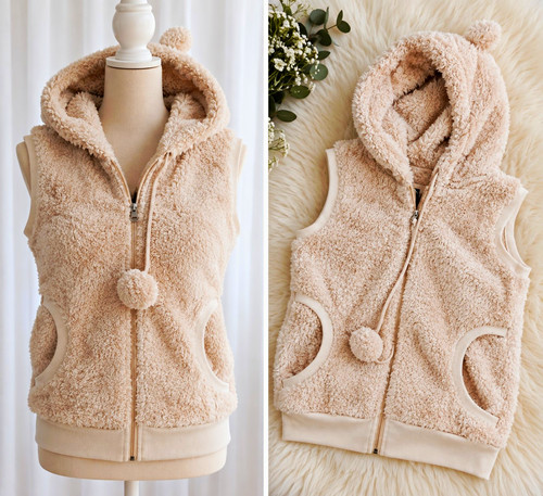 Damen teddy fleece weste - teddy-fleece,