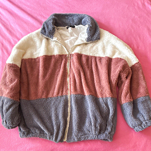 Shein damen teddy fleece jacke - shein,